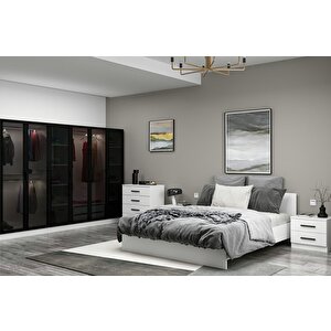 Kale210 Yatak Odası Set 88 Beyaz Cam Kapak 210 cm