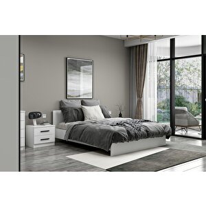 Kale210 Yatak Odası Set 88 Beyaz Cam Kapak 210 cm