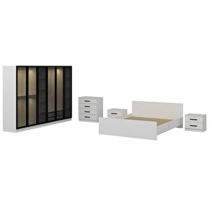 Kale210 Yatak Odası Set 88 Beyaz Cam Kapak