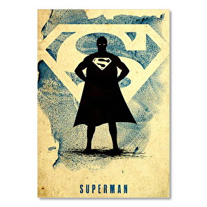 Eski Supermen Figürü Ve Logo Görseli 50x70 cm