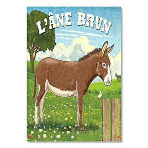 Kırda Kahve Rengi Eşek Şekilli Görsel 35x50 cm