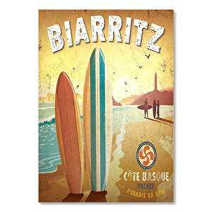 Fransa Biarritz Şehrinde Sörf Hazırlığı Görseli 50x70 cm