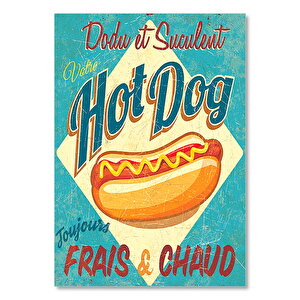 Hot Dog Sosisli Afiş Baskılı Görsel 25x35 cm