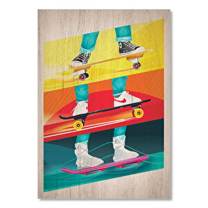 Geleceğe Dönüş Kaykayları Şekilli Görsel 35x50 cm
