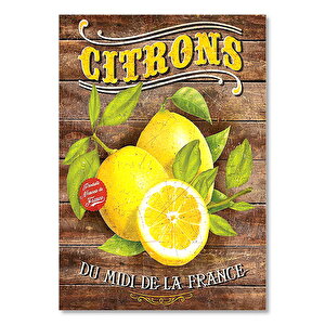 Limon Reklamı Ahşap Zeminde Görseli 50x70 cm