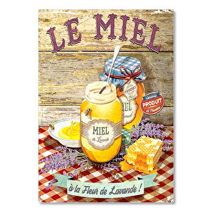 Bal Ve Arılar Ahşap Zeminde Afişi Görseli 35x50 cm