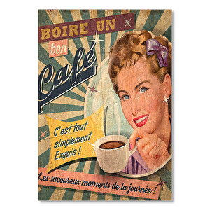 Güzel Kadın Nefis Kahve Afişi Görseli 35x50 cm