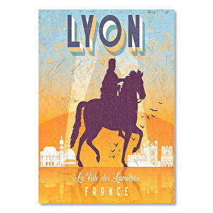 Fransa Lyon Işıklı Şehir Görseli 25x35 cm