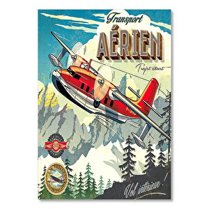 Nostaljik Yolcu Uçağı Afişi Görseli 25x35 cm