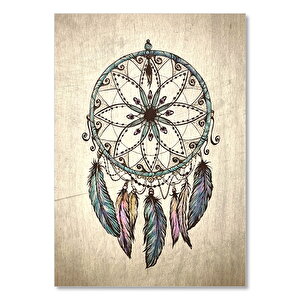 Sarı Ahşap Zeminde Dream Catcher Figürü Görseli 25x35 cm