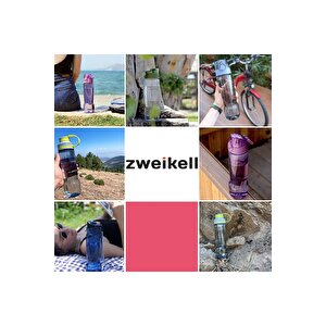Zweikell Pivot Switch Lavander Bpa Içermez 650 ml Tritan Kırılmaz Suluk - Su Matarası - Yedek Kapak Hediyeli