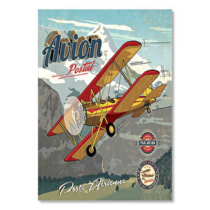 Çift Kanatlı Tek Motorlu Uçak Görseli 50x70 cm