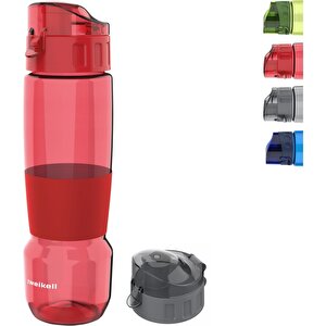 Pivot Switch Maroon Red Bpa Içermez 650 ml Tritan Kırılmaz Suluk-su Matarası - Yedek Kapak Hediyeli