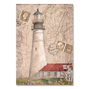 Deniz Fenerli Kart Postal Görseli 35x50 cm