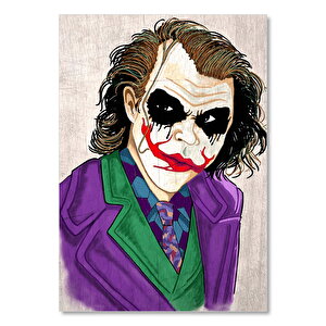 Kırmızı Dudaklı Joker Ahşap Zeminde Görseli 35x50 cm