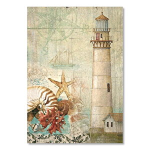 Fener Deniz Yıldızı Pusula Gemi Görseli 25x35 cm