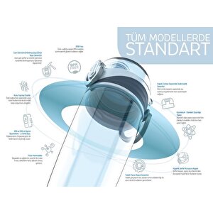 Zweikell Pivot Switch Rose Bpa Içermez 650 ml Tritan Kırılmaz Suluk - Su Matarası - Yedek Kapak Hediyeli