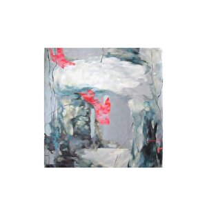 Soyut Pembe - Yağlı Boya Dokulu Tablo Çerçevesiz 120x120 cm