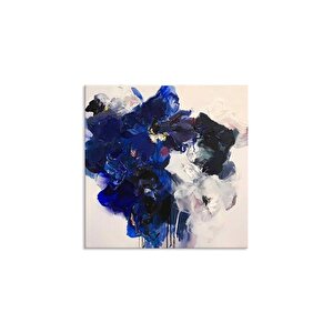 Fall In Flower - Yağlı Boya Dokulu Tablo Çerçeve - Siyah 80x80 cm