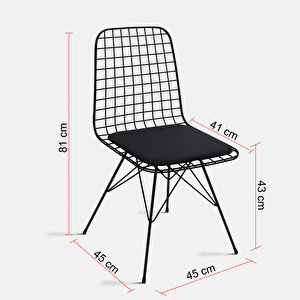 Mermer Desenli̇ Masa Takimi, 130x70cm Masa Ve 4 Adet Tel Sandalye