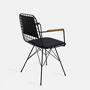 Thei̇a Pi̇ 70x70cm Masa Mermer Desenli̇ + 2 Adet Starleg Kolçakli Sandalye