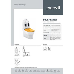 Dc360 Ducky Duvara Dayalı Çocuk Klozet Ve Rezervuar Takımı