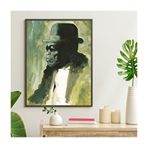 John Lee Hooper Suluboya Portre    Ahşap Mdf Tablo 35x50 cm