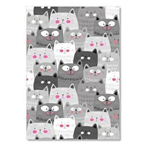 Animasyonlu Kedi Yavruları Görseli     Ahşap Mdf Tablo 50x70 cm
