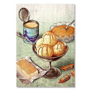 Karemelli Dondurma Görseli  Ahşap Mdf Tablo 25x35 cm