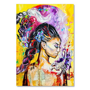 Sayılarla Boyama Akrep Kadın Görseli    Ahşap Mdf Tablo 35x50 cm