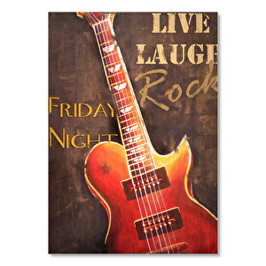 Gitar Söyleşi İlanı Afişi Görseli    Ahşap Mdf Tablo 35x50 cm