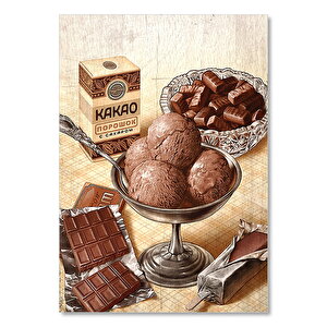 Kakao Çikolata Dondurma Görseli   Ahşap Mdf Tablo 25x35 cm