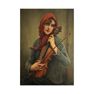 François Martin Kavel Fransa  Catherine La Rose Kemancı     Ahşap Mdf Tablo 50x70 cm