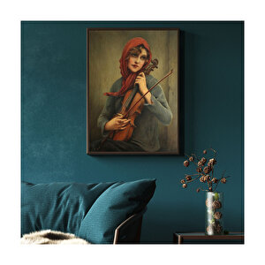François Martin Kavel Fransa  Catherine La Rose Kemancı     Ahşap Mdf Tablo 50x70 cm
