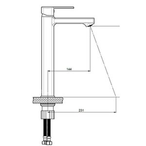 Set Üstü Lavabo Bataryası Pedra Siyah Msl160-s