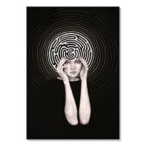 Modern Sanat Kadın Zihni Görseli    Ahşap Mdf Tablo 35x50 cm