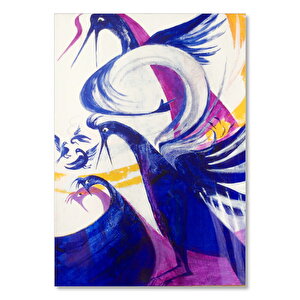 Turna Kuşları Çizim Görseli    Ahşap Mdf Tablo 35x50 cm