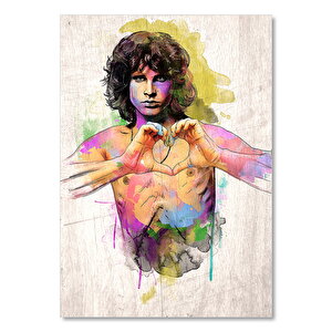 Jim Morrison Kalp Figürü Görseli   Ahşap Mdf Tablo 25x35 cm