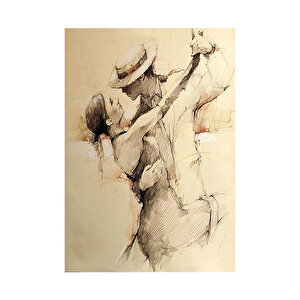 Latin Dans Eden Çift  Ahşap Mdf Tablo 50x70 cm