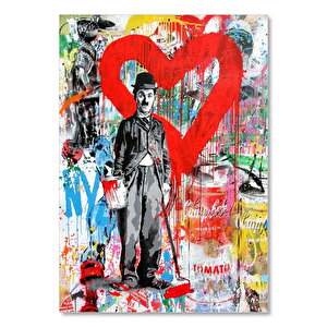 Duvar Sanatı Charlie Chaplin Görseli    Ahşap Mdf Tablo 35x50 cm