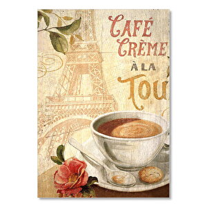 Fransada Sütlü Kahve Görseli  Ahşap Mdf Tablo 25x35 cm