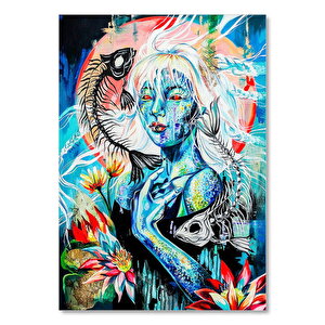 Gerçeküstü Resimler Zodyak Balık Burcu Görseli     Ahşap Mdf Tablo 50x70 cm