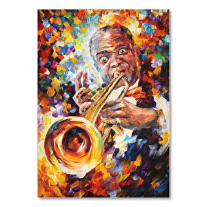 Yağlı Boya Saksafon Çalan Sanatçı Görseli   Ahşap Mdf Tablo 25x35 cm
