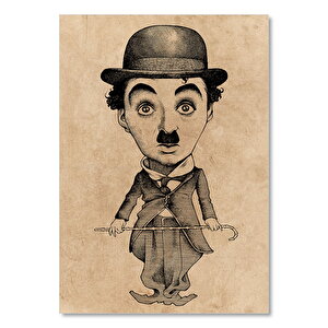 Charlie Chaplin Sb Karikatürize    Ahşap Mdf Tablo 35x50 cm