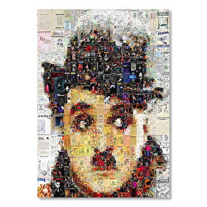 Charlie Chaplin Mozaik   Ahşap Mdf Tablo 25x35 cm