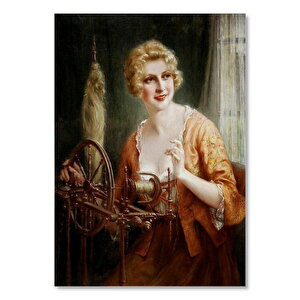 François Martin Kavel Fransa Catherine La Rose İplik Üretimi    Ahşap Mdf Tablo 35x50 cm
