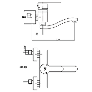 Aplike Lavabo Bataryası Nova Mal35