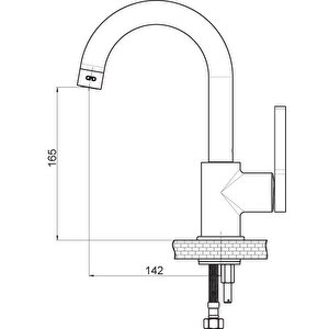 Tek Gövde Lavabo Bataryası Gildo Siyah Rose Mtl165-s-r