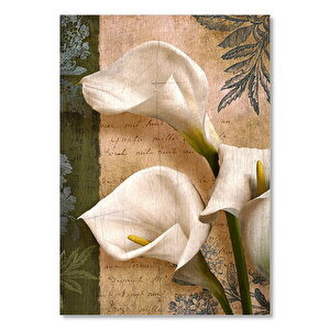 Mektup Beyaz Çiçek Görseli   Ahşap Mdf Tablo 25x35 cm