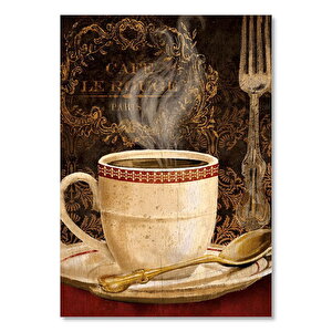 Cafe Le Rouge Sıcak Kahve Görseli  Ahşap Mdf Tablo 35x50 cm